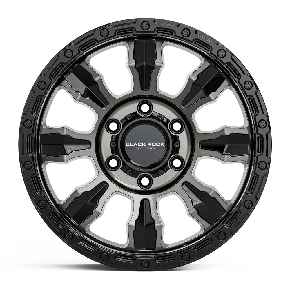 BLACK ROCK VENTURE GLOSS BLACK DARK TINT 4X4 RIMS FOR OFF-ROAD TRUCK SUV 4WD 17 INCH 18 INCH 20 INCH