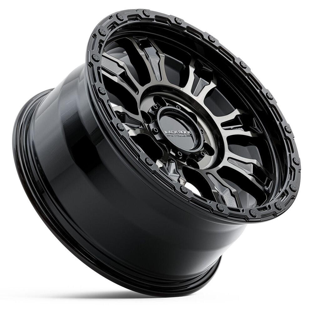 BLACK ROCK VENTURE GLOSS BLACK DARK TINT 4X4 RIMS FOR OFF-ROAD TRUCK SUV 4WD 17 INCH 18 INCH 20 INCH