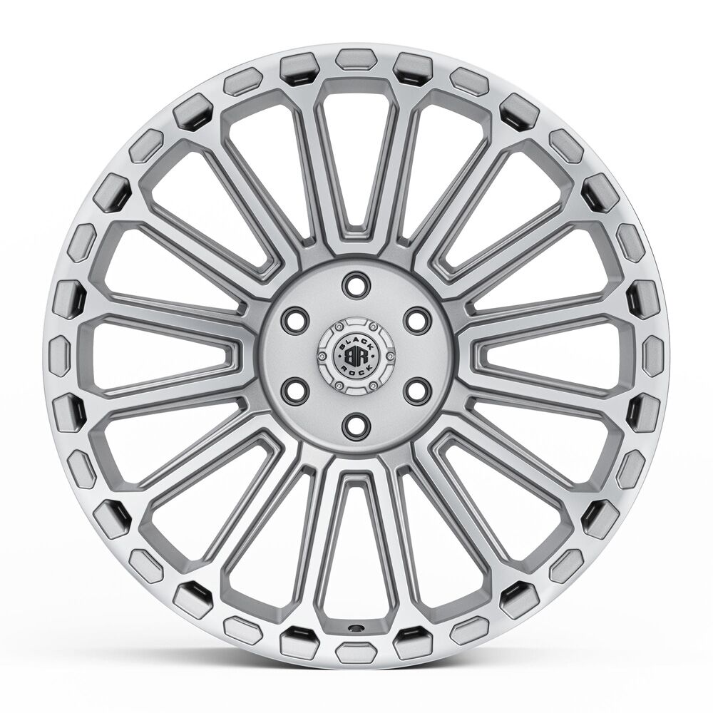 BLACK ROCK EMPIRE SILVER MACHINED 4X4 RIMS FOR OFF-ROAD TRUCK SUV 4WD