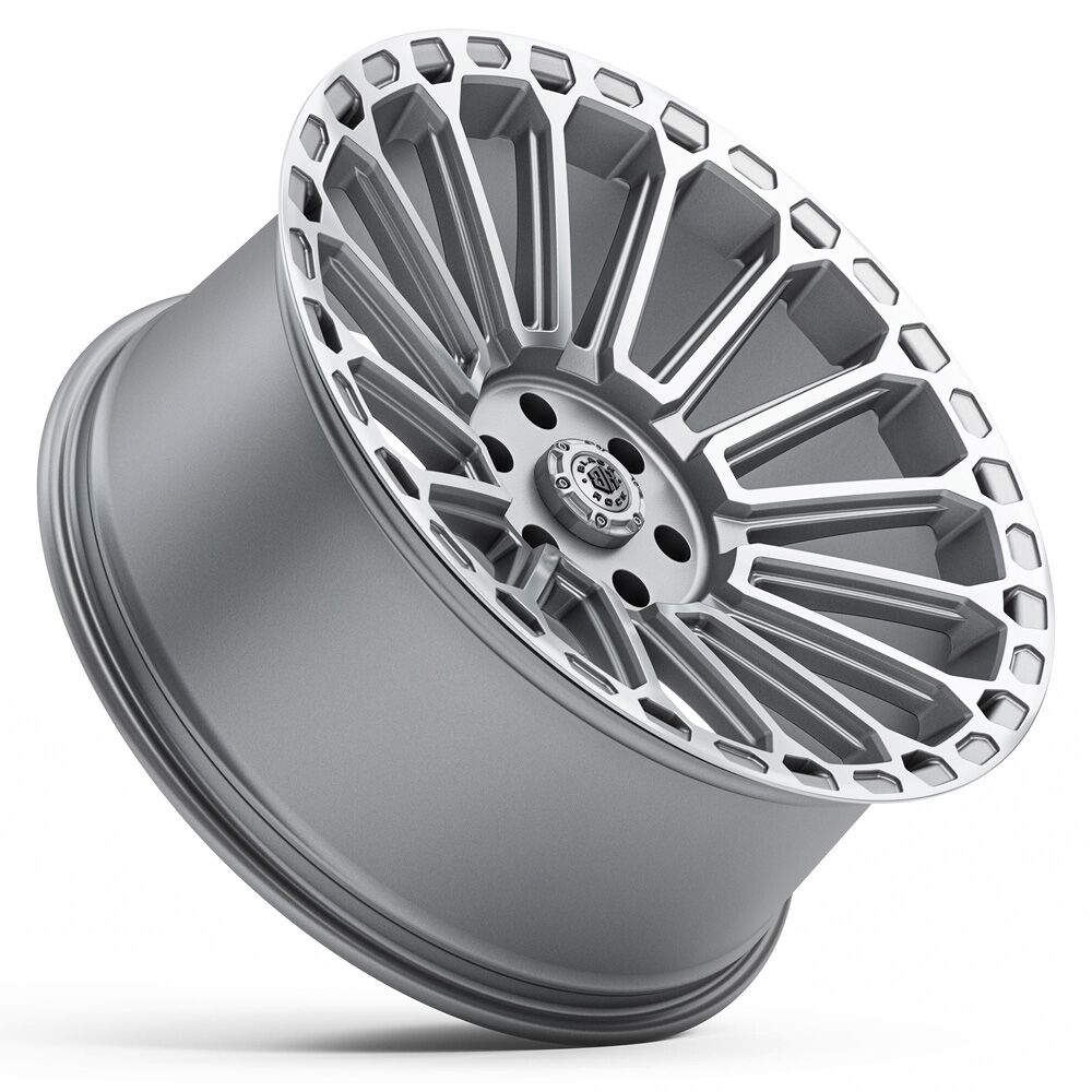 BLACK ROCK EMPIRE SILVER MACHINED 4X4 RIMS FOR OFF-ROAD TRUCK SUV 4WD